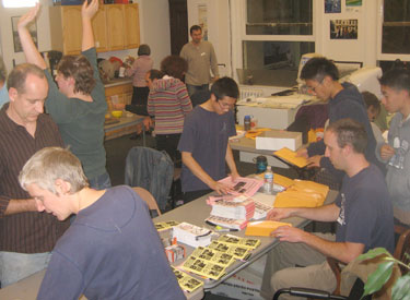 A busy volunteer night at SFBC HQ