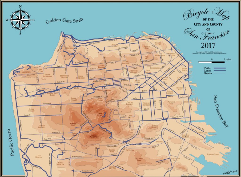 Winterfest Art San Francisco - Mark Eliot SanFranciscoBicycleMap2017 1024x754